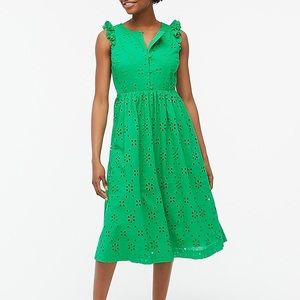 J.Crew Green Eyelet Shirt Dress - size 12